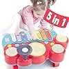 Kids Drum Set hahaland Baby Muziekinstrumenten Speelgoed voor Peuters Houten Muzikaal Speelgoed Peuter Drum Set Kid Muzikale Baby Speelgoed Muziek Percussie Instrumenten Baby Drum Muzikale