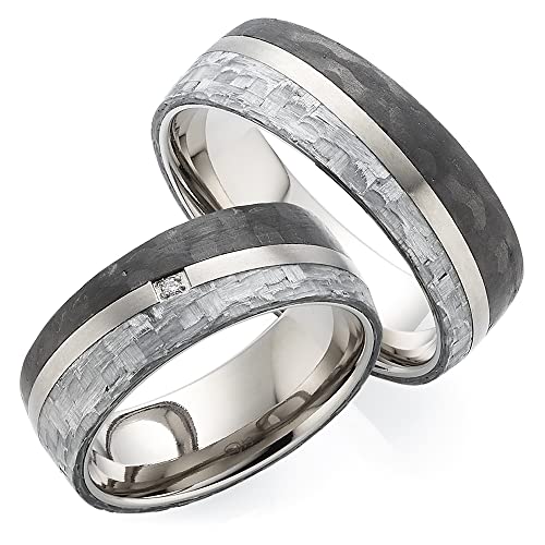 123traumringe Trauringe/Eheringe in Titan/Carbon mit 1 Brillant in Juwelier-Qualität (Brillant/Gravur/Ringmaßband/Etui) Cover