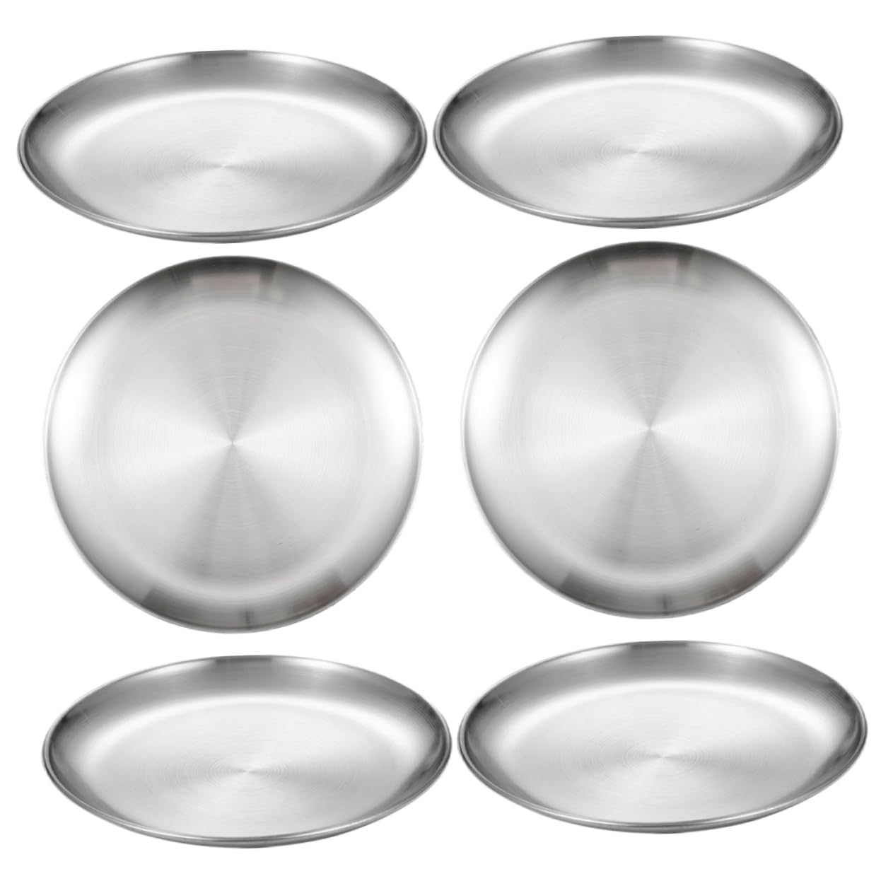Ciieeo 10-inch Stainless Steel Plates Boys and Girls Toddlers Dinnerware Camping Plates Dishwasher Space-saving