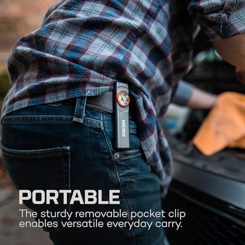 Image of NEBO Slim Mini Pocket Light 2-Pack | Rechargeable, 250 Lumens, 2 Light Modes, Small Flashlight for EDC & Emergencies, Magnetic Base, Lightweight, Water Resistant & Durable, Includes Charging Cable