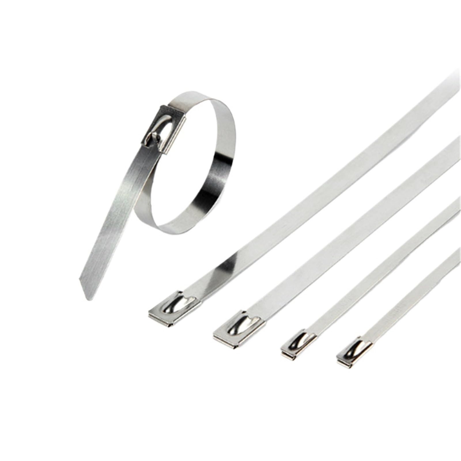 Ygsgjsp 7.9X250mm Stainless Steel Metal Cable Tie 40Pcs 7.9Mm Width 100-1000Mm Length Material Stainless Steel Metal Cable Ties Tie Zip Wrap Exhaust Heat Straps Induction Pipe(7.9X250mm)