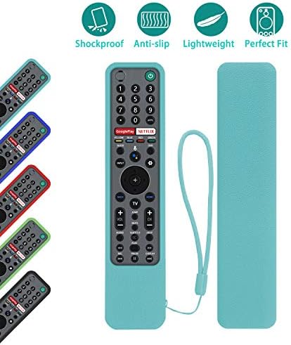 1PCS Protective Silicone Remote Case for Sony RMF-TX600U RMF-TX500U RMF-TX520E RMF-TX621E RMF-TX600E Smart Remote Control, Washable Shockproof and Skin-Friendly Remote Cover (Glow in The Dark, Blue)