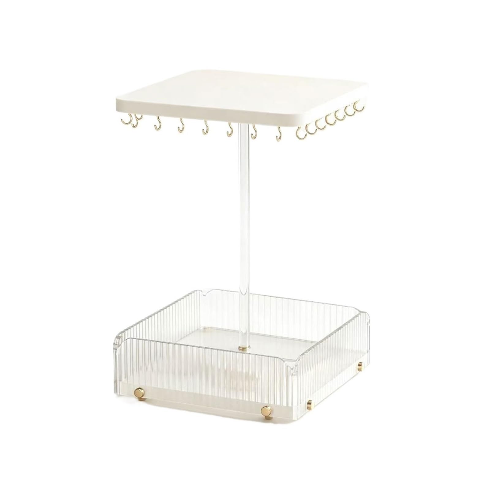 Gek208130 One Color Jewelry Display Stand Rotatable Acrylic Jewelry Stand With Storage Tray Organizer