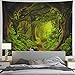 Tushelia Forest Tapestry Psychedelic Tree Cave Tapestries Fantasy Nature Landscape Backdrop Tapestries Stream Through Rainforest Jungle Tapestry Wall Haning for Bedroom Decor