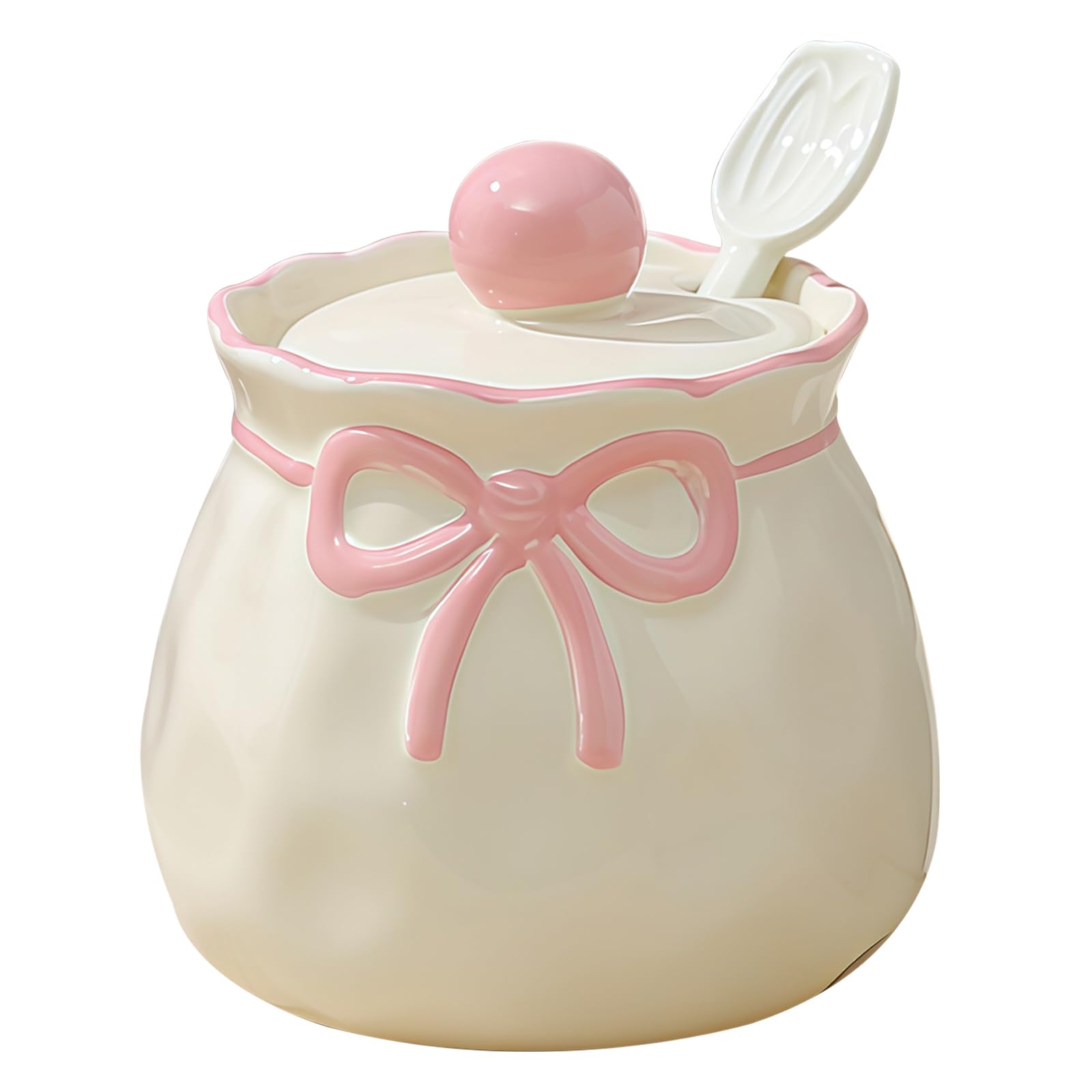 Cute Sugar Bowl With Lid And Spoon 500ml Sugar Holder For Coffee Bar