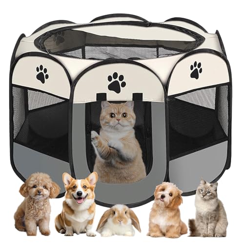 Welpenauslauf Faltbare Hundebox - 74x74x43cm Welpenlaufstall Faltbare hundezelt Katzengehege für Drinnen Outdoor Hundekäfig Kaninchen Laufstall...