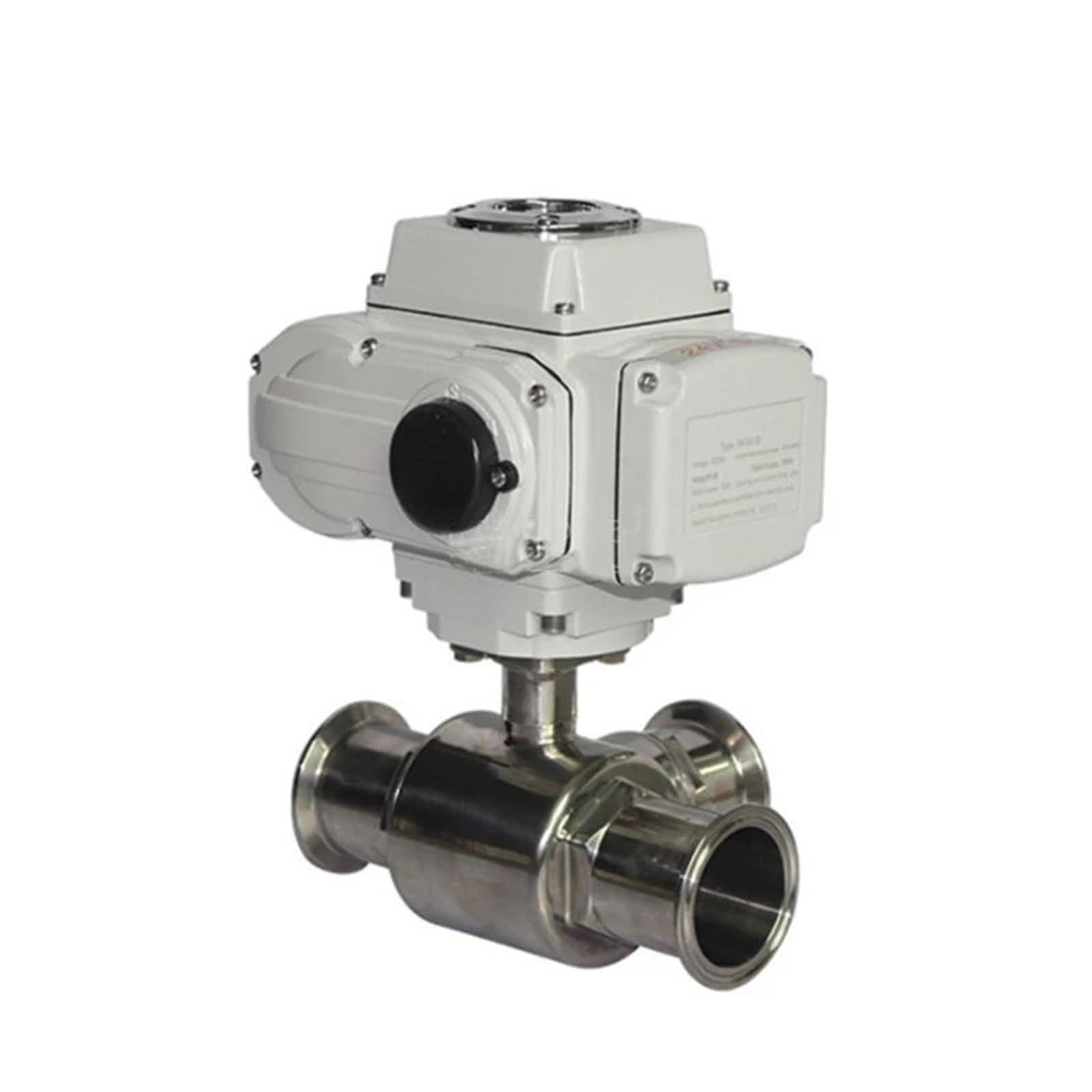 QAZYUIENW 25mm three-way high platform ball valve stainless steel Q911F-16P sanitary card sleeve ball valve 110VAC 220VAC 12VDC 24VDC(L TYPE-220VAC)