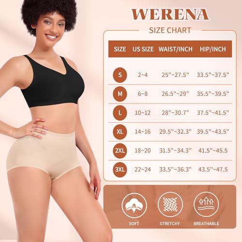 Image of Werena High Waisted Tummy Control Shapewear Panties for Women Body Shaper Underwear