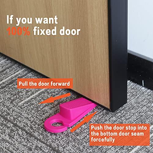3 Pack Rubber Hook Type Door Stoppers 1 Inch Thick Door Stop Works On All Floor Surfaces, Control The Size Of The Door Gaps And Prevent The Lock-Outs (Gray/Blue/Rose) #TOP4
