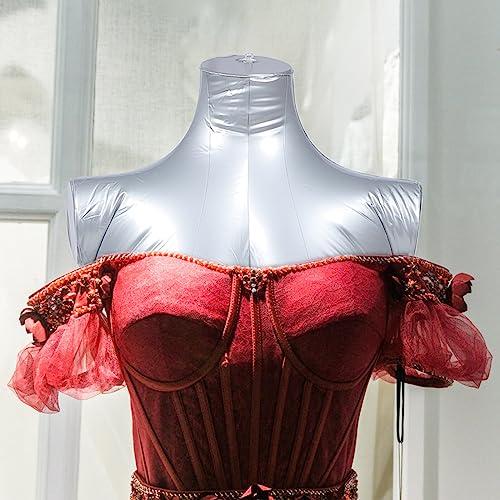 Healvian Inflatable Female Mannequin Half Body Torso Top Shirt Dress Form Clothing Display Dummy Model For Counter Top Show Store #TOP3