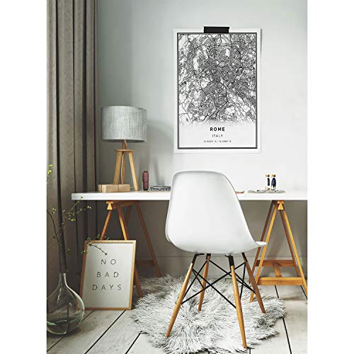 Squareious Rome Map Poster Print | Modern Black And White Wall Art | Scandinavian Home Decor | Italy City Prints Artwork | Fine Art Posters 8.5X11 #TOP4