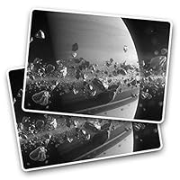 2 x 7.5cm Rectangle Stickers - Saturn Rings Space Planet Decals 41955