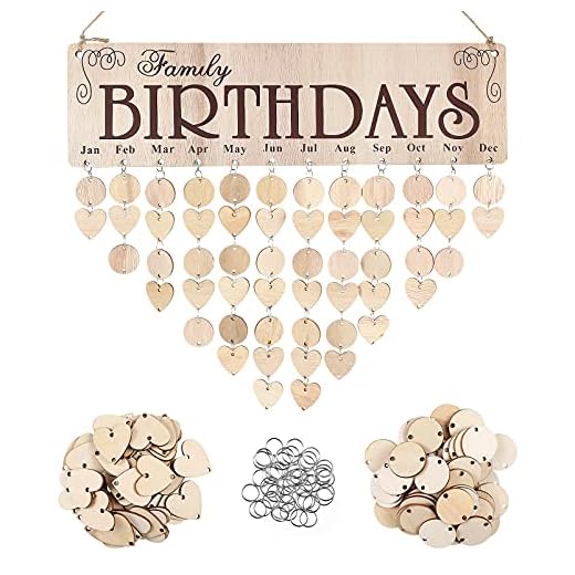 NUOBESTY 1 Juego Casa Decoración Del Hogar Decoraciones Para El Hogar Bricolaje y Manualidades Etiquetas De Madera Artesanías De Madera Decoración Hogareña Tabs Calendario Cartel De Madera