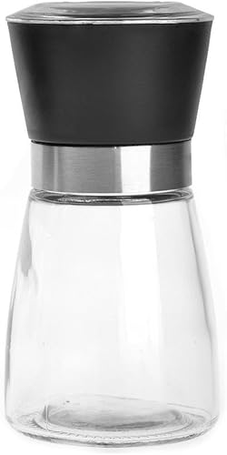 BlueSnail Manual Grips - Botella de condimento de vidrio para sal y pimienta 51 pulgadas negro