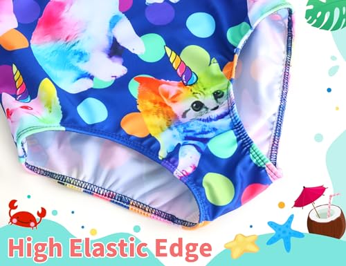 Image of TENVDA Girls Swimsuit Summer Beach Sport Halter Bathing Suits One Piece Swimwear for 2-12 Years Old Kids