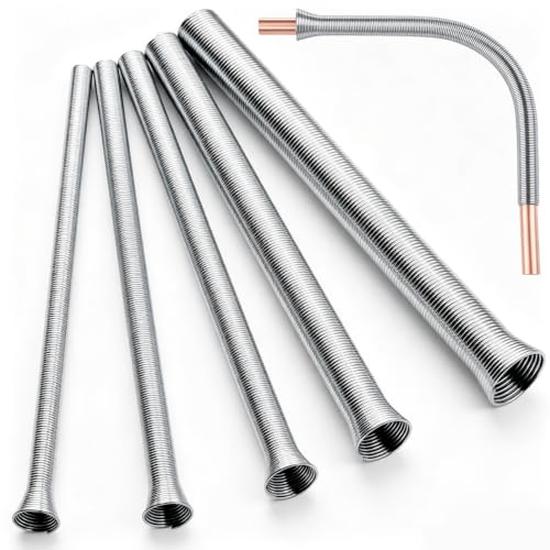 Image of Tnisesm Spring Tube Bender Set 1 /4'', 5 /16'', 3 /8'', 1 /2'' and 5 /8'' 5 in 1 Tube Bender Set for Copper, Brass, Aluminum and Thin Steel Tube