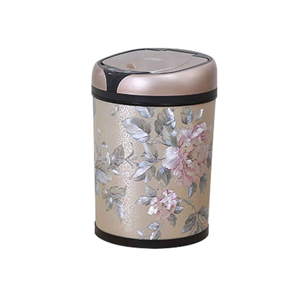 Smart Sensor Trash Can, Household Automatic Waste Basket Waterproof Design with Cover 360° Sealed To Prevent Odor Bedroom/office Trash Can(6L)