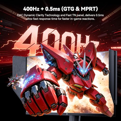 Image of KTC 25M1 400Hz Gaming Monitor 240Hz, FHD 24.1 inch Fast TN Monitor with Shielding Hood, 0.5ms GTG, Adaptive Sync, VESA Support, Height Pivot Swivel Tilt Adjustable