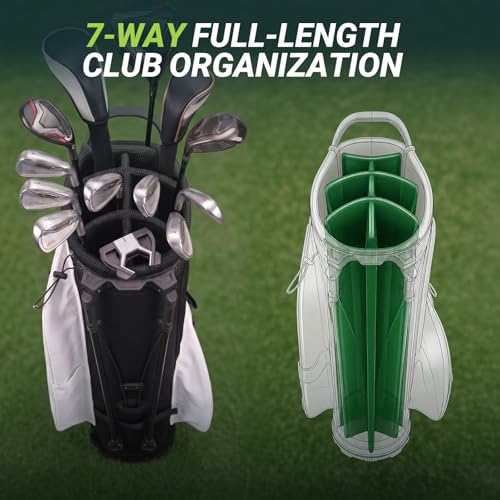 SAPLIZE Golf Stand Bag with 7-Way Full-Length Dividers, Lightweight by SAPLIZE - Used condition - Image 2