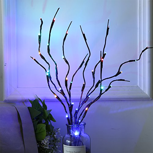 2 Pack Branch Lights - Led Branches Battery Powered Decorative Lights Willow Twig Lighted Branch For Home Decoration Colored Lights - 30 Inches 20 Led Lights #TOP3