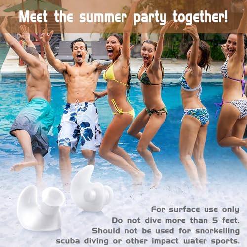 Image of Silicone Swimming Waterproof Soft Ear Plugs Reusable Anti-Noise Dust-Proof Water Diving Sports Earplugs White One Size