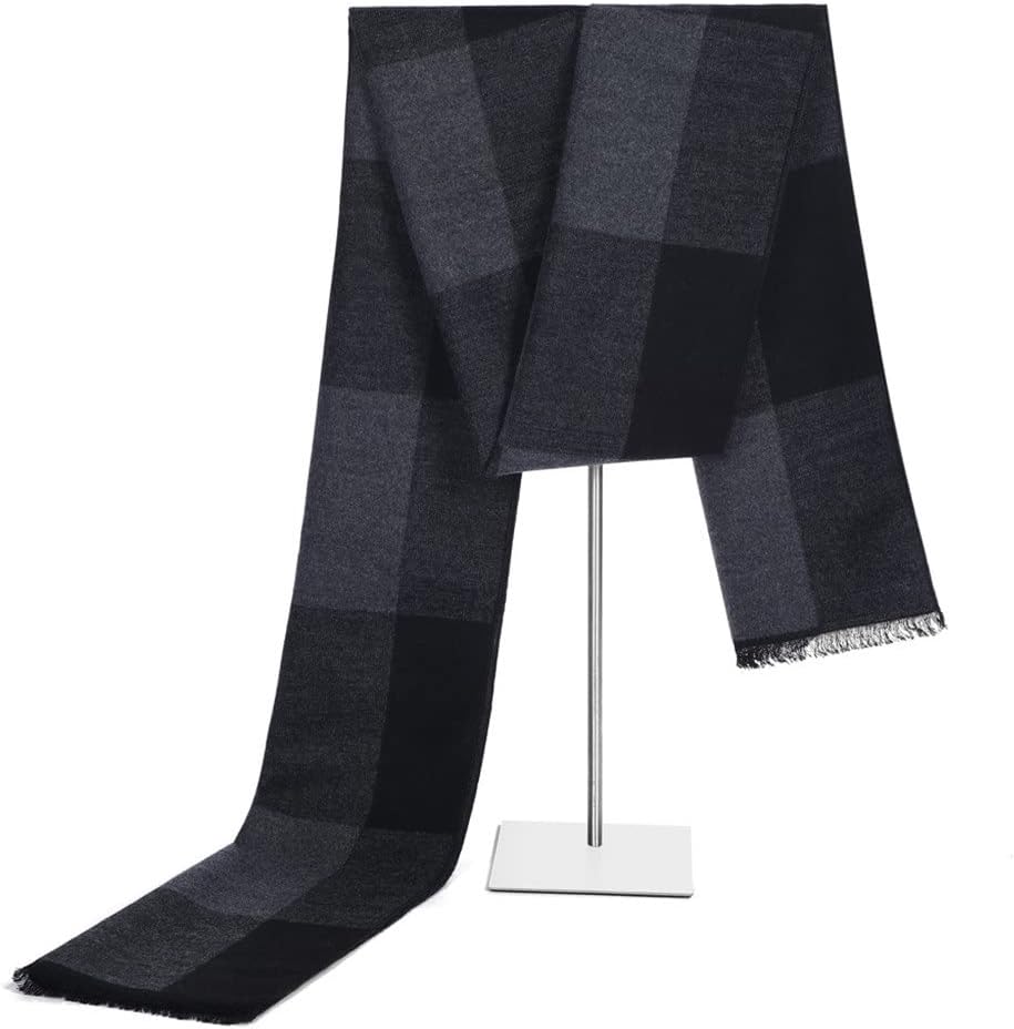Men's Scarf European and American Style Cross-Border Casual Plaid Fashion Trendy Men's Scarf (Color : A Size : 170 * 30CM) (B 170 * 30CM)