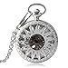 Produktbild JHYMM Taschenuhr Auto Mechanische Männer Taschenuhr Frauen Steampunk Cool Hohl Sun Skeleton Halskette Anhänger Selbst Wickelkette