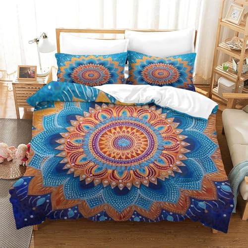 Parure de lit microfibre douce lit double avec housse de couette fleurs