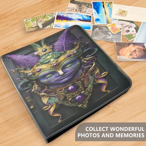 Álbum de fotos Scrapbook de cuero PU autoadhesivo DIY con anillos, 40 páginas, tamaño 11.8 x 11.2 pulgadas miniatura 5