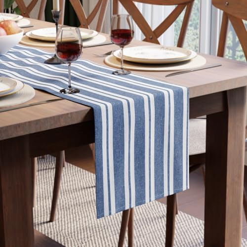 Encasa XO Cotton Dining Table Runner | Franca Blue...
