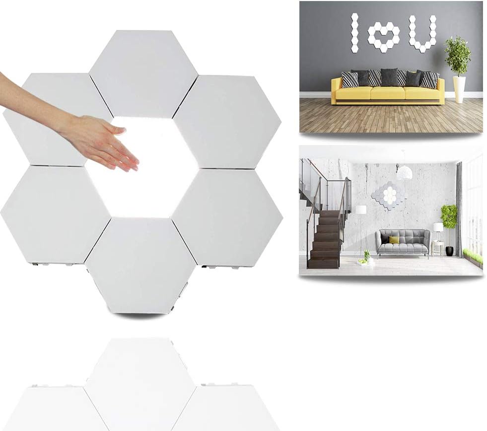 Hexagon LED Lights, Smart LED Wall Light Panels Touch Control Hexagonal ...