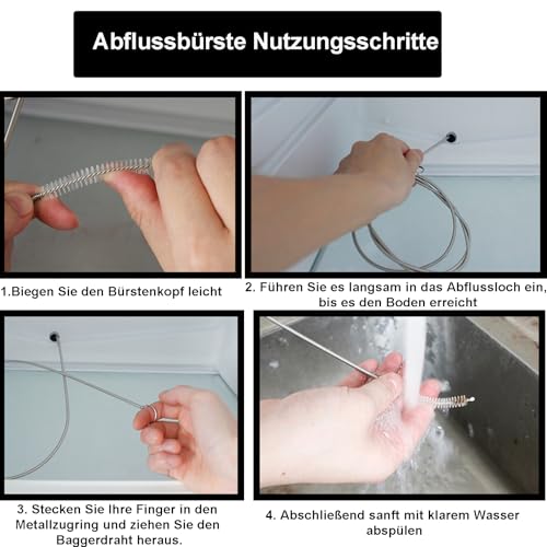 Alethron 12 Stück Rohrreinigungsbürste, Schlauchbürste Flexible Abflussbürste Lang Abflussreiniger Bürste Kühlschrank Abfluss Reinigung Flaschenbürste Dünn Reinigungsbürste Klein für Badezimmer Küchen