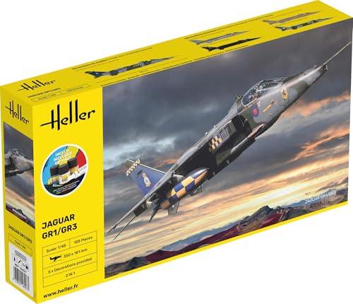 Maquette d'avion Jaguar GR1/GR3 Heller 1/48 Starter Kit, reproduction fidèle et détaillée