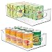 mDesign Wide Stackable Plastic Kitchen Pantry Cabinet, Refrigerator or Freezer Food Storage Bin with Handles - Organizer for Fruit, Yogurt, Snacks, Pasta - BPA Free, 14.5" Long, 2 Pack - Clear