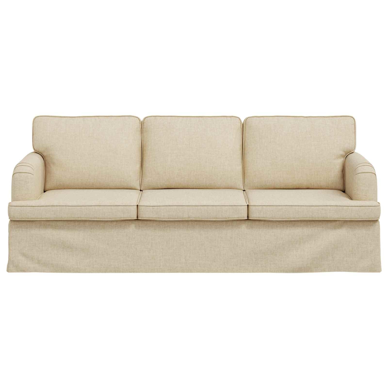 Sofa kremowa, 201 x 80 x 85 cm, materiał z wytrzymałą metalową ramą, ergonomicznym wzornictwem, wygodnymi tapicerkami, podłokietnikami i nóżkami z tworzywa sztucznego do salonu, sypialni i