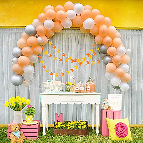Image of BEISHIDA 5 Pieces 3D Orange Butterfly Paper Garland Hanging Decorative Banner for Home Ceiling Decor Birthday Party Baby Shower Wedding Theme Showcase Decoration Supplies Total 393 Inch Length