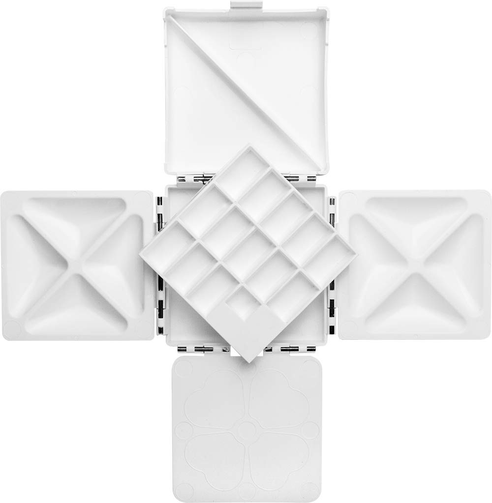 Cloverleaf Paintbox : Watercolour Palette : by Barry Herniman : 12.5x12.5cm (Closed)