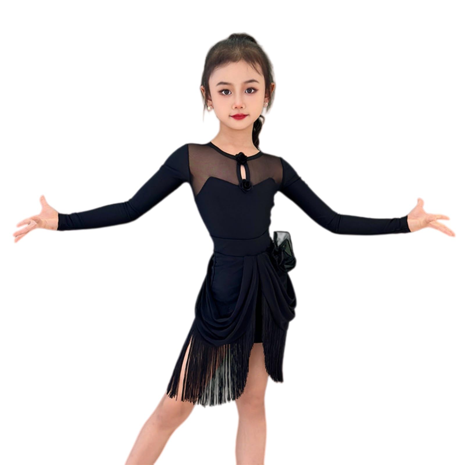 2026 Nuevos Vestidos De Baile Latino Leotardos De Manga Larga For Niñas