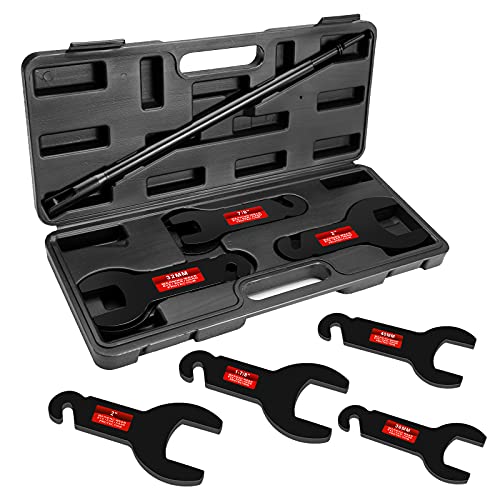 Image of BETOOLL 8PCS Pneumatic Fan Clutch Wrench - 43300 Removal Tool Kit, Auto Repair Spanner Kit Installs Compatible With Ford, GM, Chrysler and Jeep