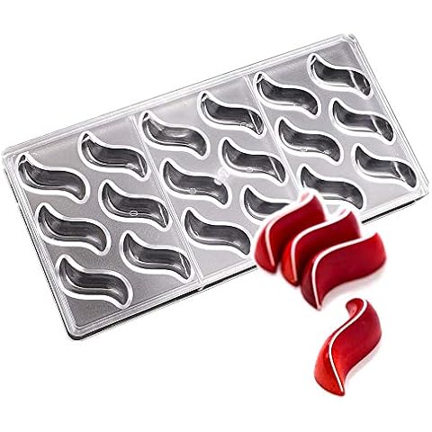 18 cavities curve arc S shape polycarbonate PC chocolate mold ice cube mould chocolat candy making molds DIY baking stuff Cover