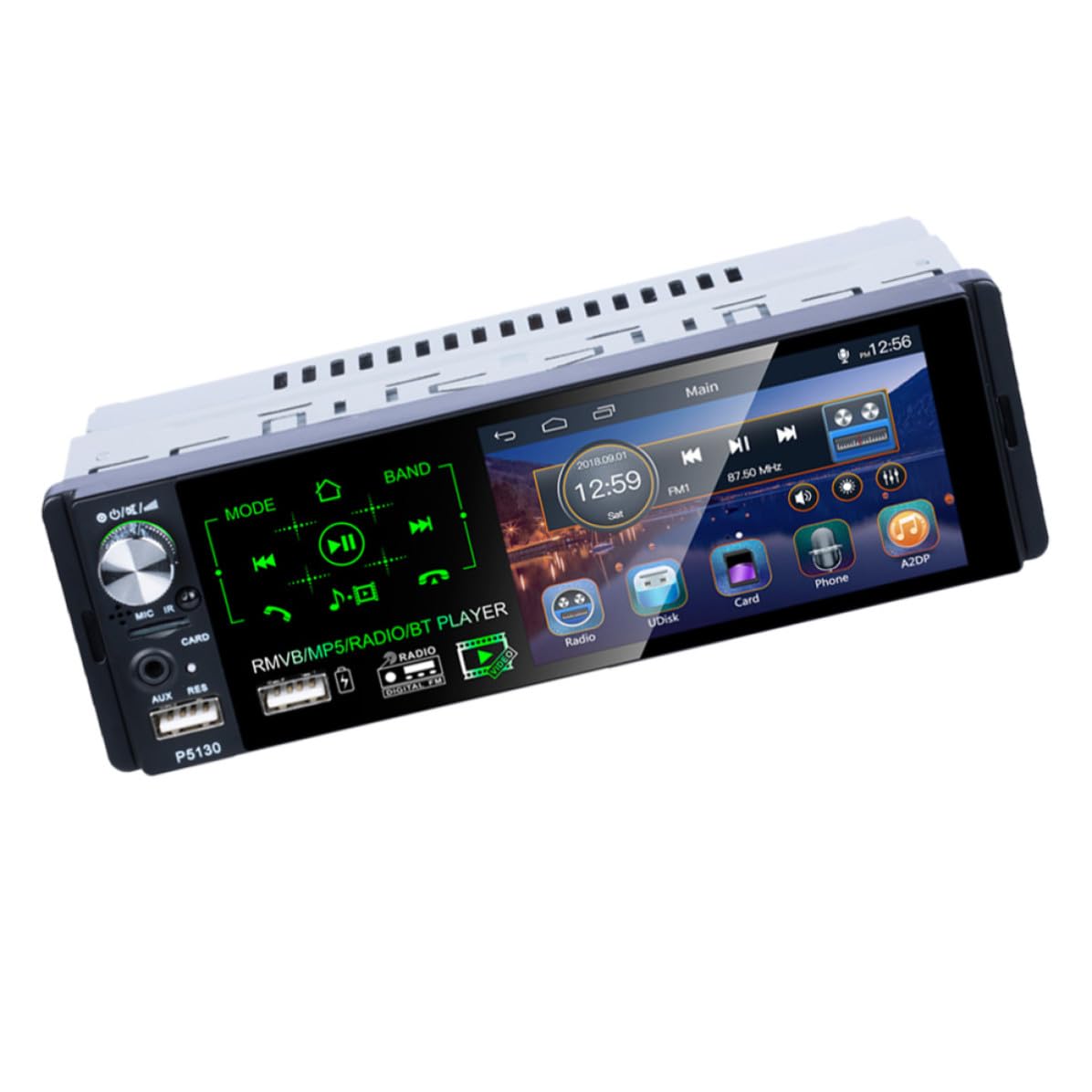 Lecteur Mp5 de 4, 1 Pouces pour Voiture, Écran Tactile Capacitif Noir