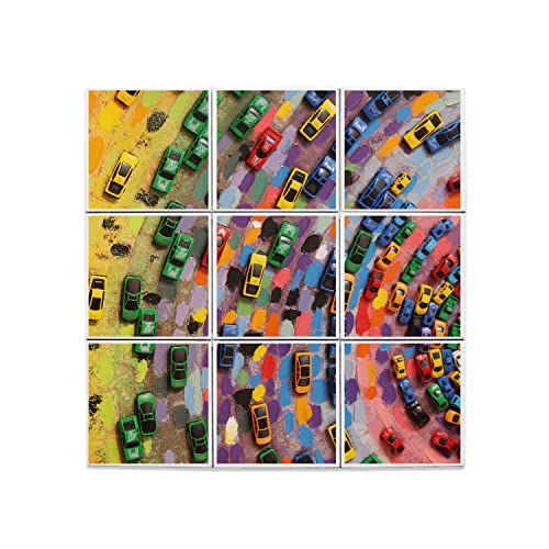 Carreaux céramique petites voitures pour décorer un salon pop et moderne