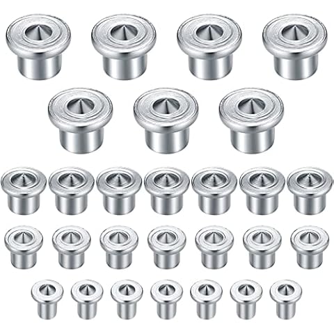 28 Pcs Dowel Centre Point Set, Dowel Pin Center Woodworking Alignment Tool, Dowel Pin Centre Points, Wood Dowel Tenon Centers Points Pins Marker Drill Tool for Accurate Drilling - 6/8/10/12mm Cover