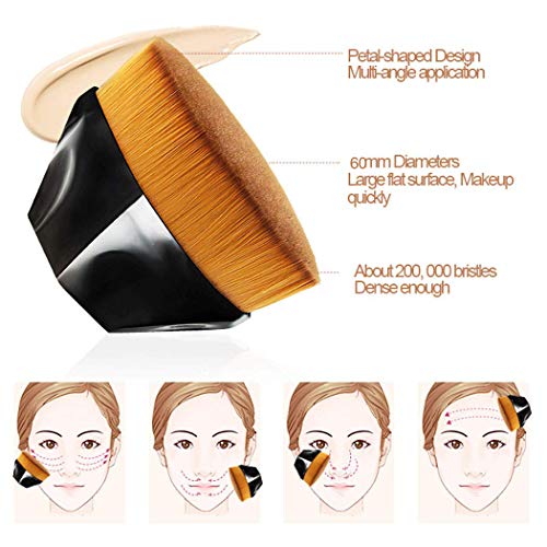 Flawless Foundation Brush Set Petal Shape Foundation Brush Angled Flat Foundation Brush With Makeup Sponge Blender For Liquid Makeup Powder Cream Cosmetics，Makeup Quickly #TOP1