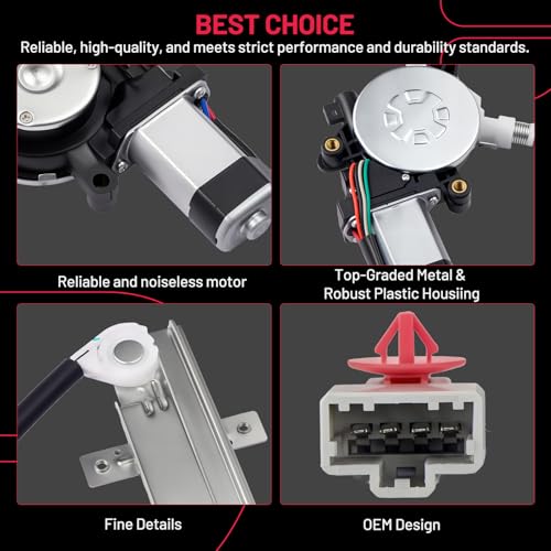Image of BDFHYK 741-300 Power Window Regulator with Motor Front Left, Compatible with 2001-2005 Honda Civic HX, Compatible with 2004-2005 LX, Compatible with 2001-2004 Value Package