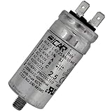 Motor Capacitor Condensador de motor 2,5µF 450V 30x63mm Enchufe 6,3x0,8mm ICAR 2,5uF