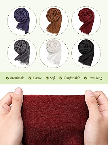 Image of ICW Women's Premium Wrinkle Ironless Crinkled Cotton Summer Scarf Stoles Shawl head scarves for girls