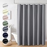 OVZME Berry Grey Waffle Shower Curtain, 3D Embossed Textured Grey Fabric Shower Curtain for Bathroom, Water Resistant Washable Hotel Spa Luxury Decorative Bath Curtains, 72x72 Inches