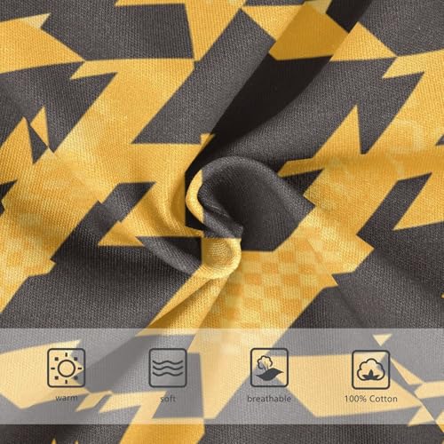 KLL Retro Yellow and Black Houndstooth Boys Toddler Pure Cotton Underwear Briefs Breathable Undies3