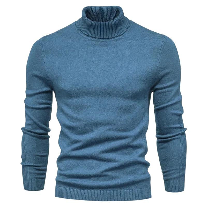 Men's Pullover Sweaters Long Sleeve High Collar Slim Fit Casual Warm Thick Knit Jumpers